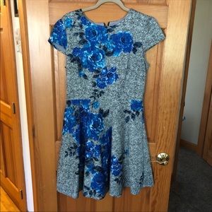 Betsey Johnson Floral A-Line Dress Cap Sleeves
